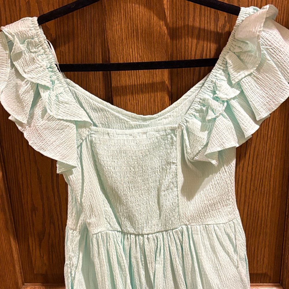Francesca's Collections Light Green Ruffle Mini Dress - Picture 3 of 7